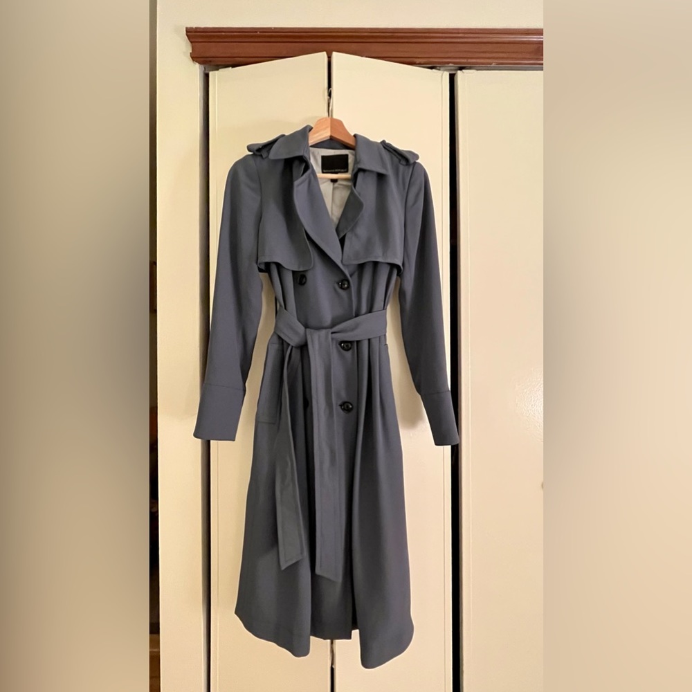 Banana Republic Slate Blue Trench Coat - XSP